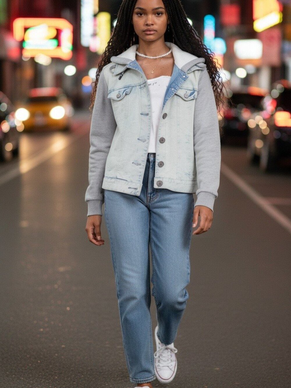 A/X Armani Exchange Women's Hooded Jean Jacket
